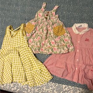 SweetHoney Kids Dresses - Pink, Green, Yellow